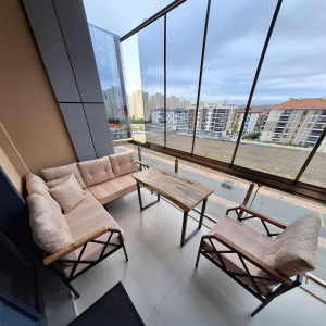 Krem Balkon Köşe Takımı